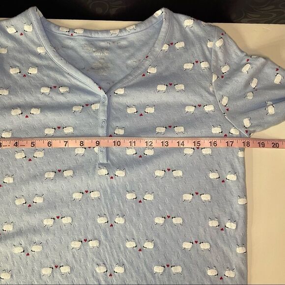 Croft & Barrow Intimates Long Sleeve Sheep Pajama Top XS - Picture 6 of 8